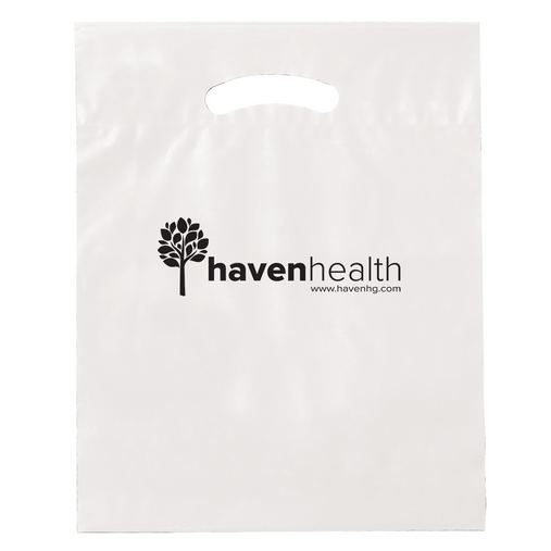 Custom Printed Die Cut Fold-Over Reinforced Plastic Bag (12"x15"x3") - Flexo Ink 